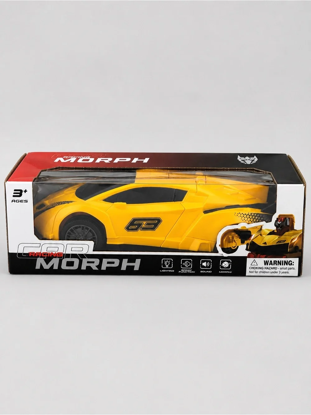 Racing Morph Yellow Sports Car Toy – Automatic Morph Transformation